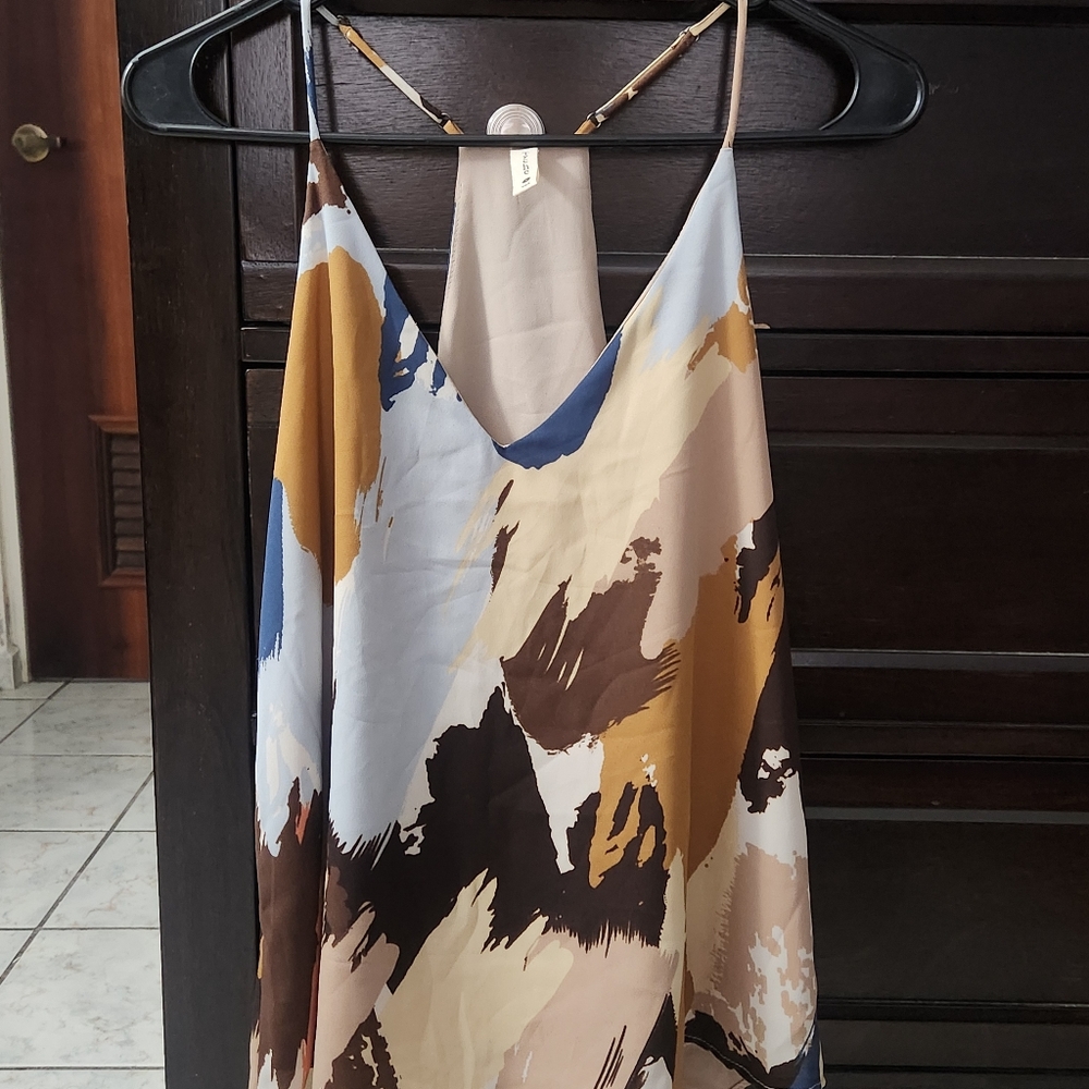 Abstract Print Sleeveless Dress